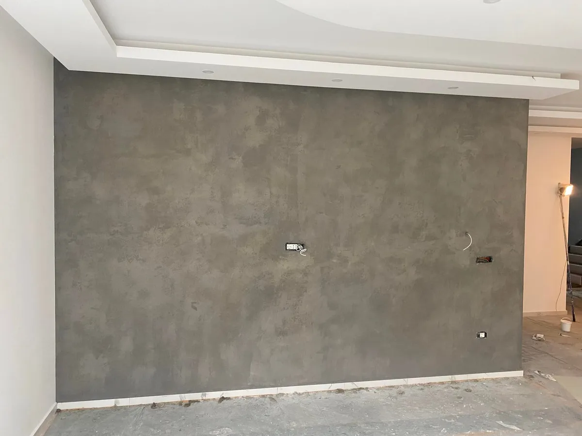 Beton Tehnika декорација бетон апартман Скопје – молер Tevdoski Art